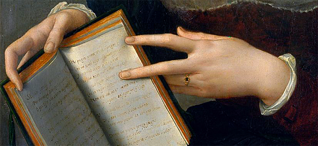 Laura Battiferri, detalle, Agnolo Bronzino