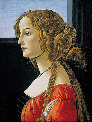 Retrato de perfil de una mujer joven, Sandro Botticelli