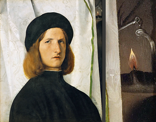 Portrait de jeune homme à la lampe, Lorenzo Lotto