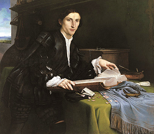 Retrato de joven con libro, c. 1530, Lorenzo Lotto