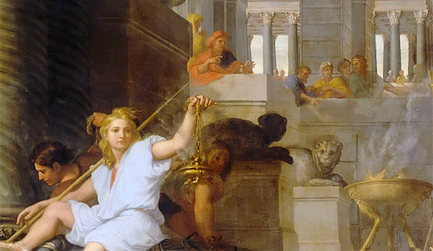 La entrada de Alejandro en Babilonia, 1665, Charles Le Brun, detalle 