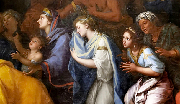 Las Reinas de Persia a los pies de Alejandro, 1660-1661, Nicolas Le Brun, detalle 