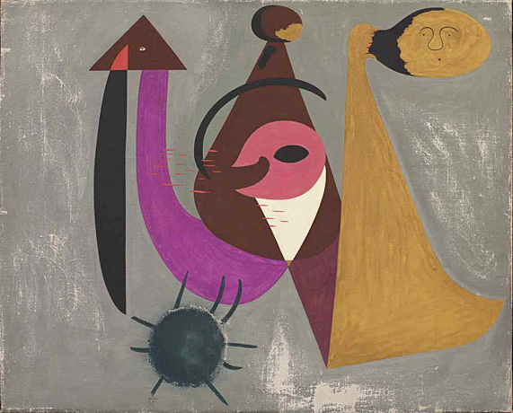 Composition avec personnages dans la forêt incendiée, 1931, Joan Miró, Barcelone, Fundació Miró