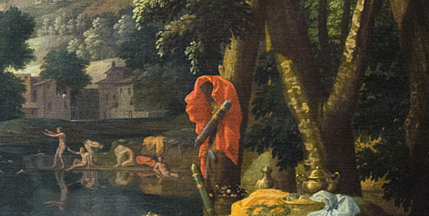 Paysage avec Orphée et Eurydice, vers 1650, Nicolas Poussin, détail