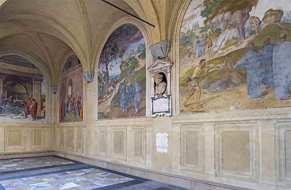 Vista del claustro de la Annunziata, Florencia