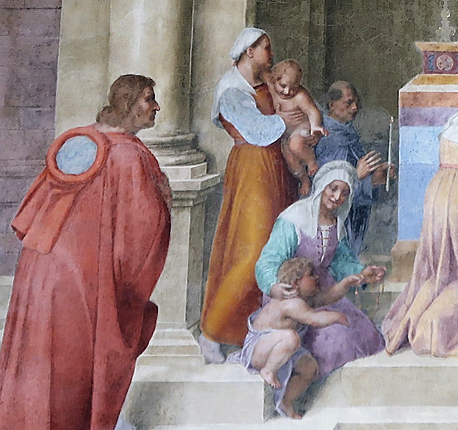 El Milagro de las reliquias, c. 1510, Andrea del Sarto, detalle 