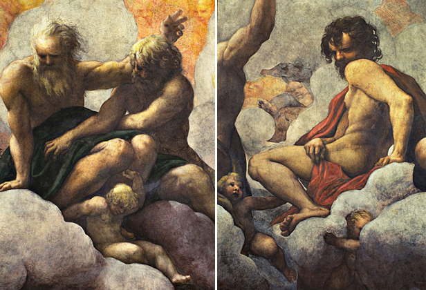 La Visión de san Juan, 1520-1521, Correggio, detalles