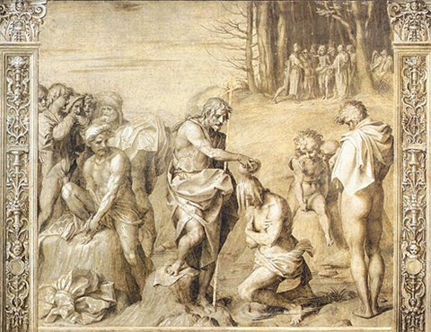Bautismo de la multitud, 1515-1517, Andrea del Sarto, Florencia, Santissima Annunziata, Claustro del Scalzo