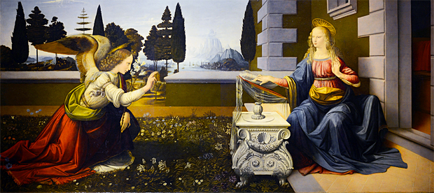 La Anunciación, c. 1473-1475, Leonardo da Vinci