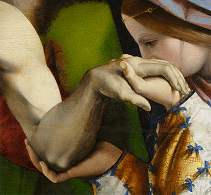 Pietà, 1506-1508, Lorenzo Lotto, detalle