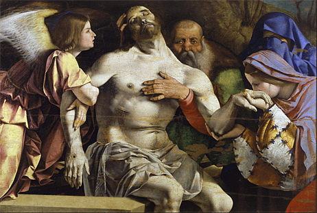 Pietà, registre supérieur, Polyptyque Recanati, 1506-1508, Lorenzo Lotto, Recanati, Pinacoteca Civica