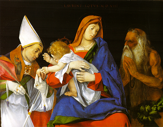 La Virgen y el Niño con santos, 1508, Lorenzo Lotto