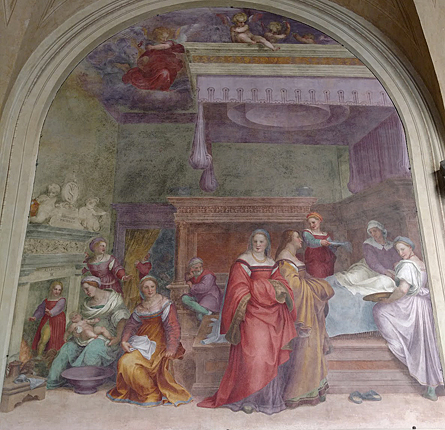 Naissance de la Vierge, fresque, Andrea del Sarto