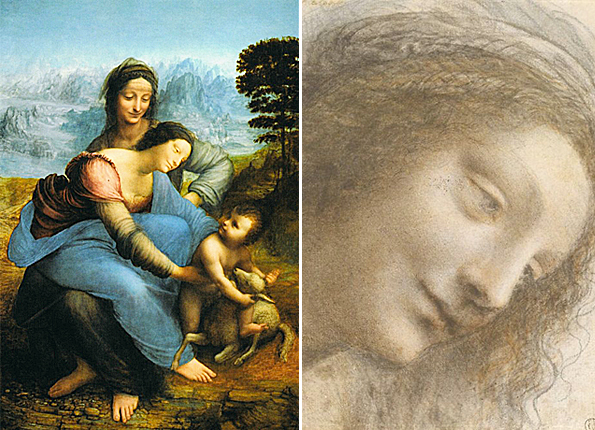 Sainte Anne et dessin, 1499-1513, Léonard de Vinci