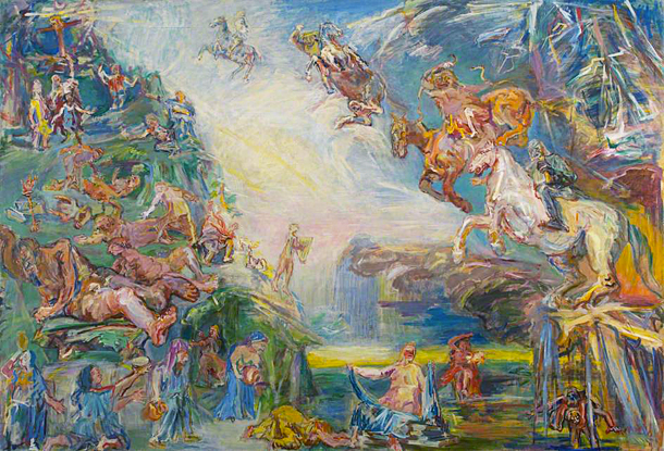 Triptyque La saga de Prométhée - Apocalypse, 1950, Oskar Kokoschka, Londres, Courtauld Gallery