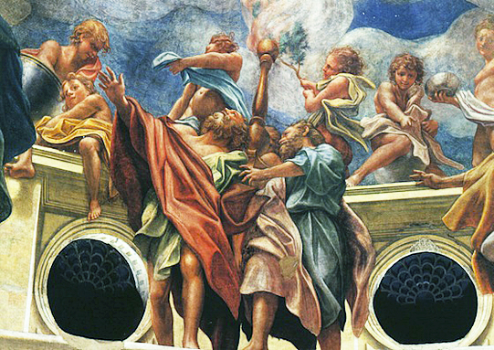 Asunción de la Virgen, 1526-1530, Correggio, detalle