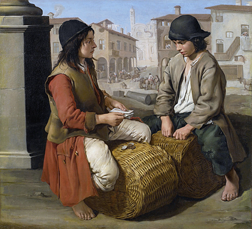 Deux garçons jouant aux cartes, 1750, Giacomo Ceruti