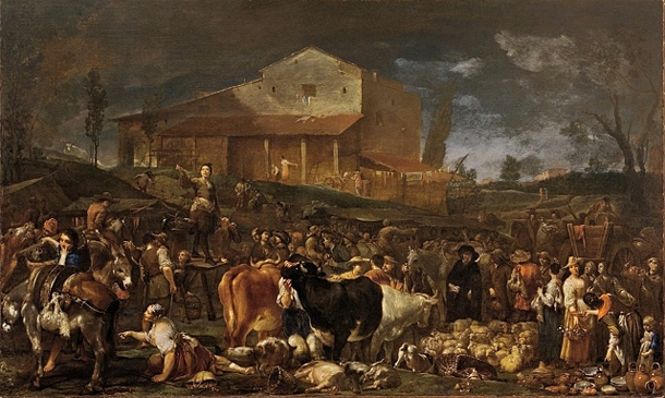 La feria de Poggio a Caiano, 1709, Giuseppe Maria Crespi