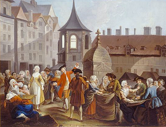 Las peladoras de guisantes, 1759, Étienne Jeurat