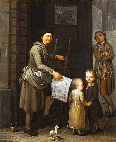 El pegador de carteles, c. 1740, Étienne Jeaurat