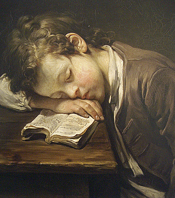 El niño dormido sobre el libro, 1755, Jean-Baptiste Greuze