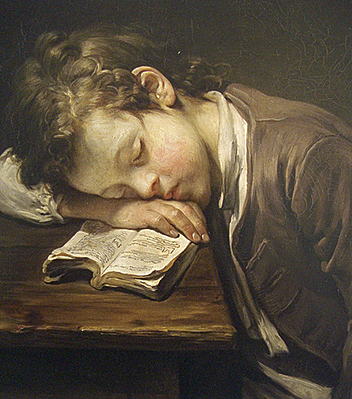 L’Enfant endormi sur son livre, 1755, Jean-Baptiste Greuze