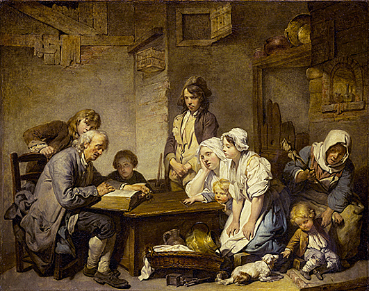 La lectura de la Biblia, 1755, Jean-Baptiste Greuze