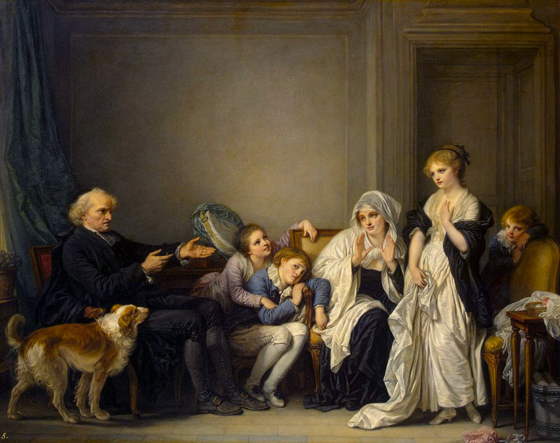 Viuda y su sacerdote, entre 1750 y 1800, Jean-Baptiste Greuze