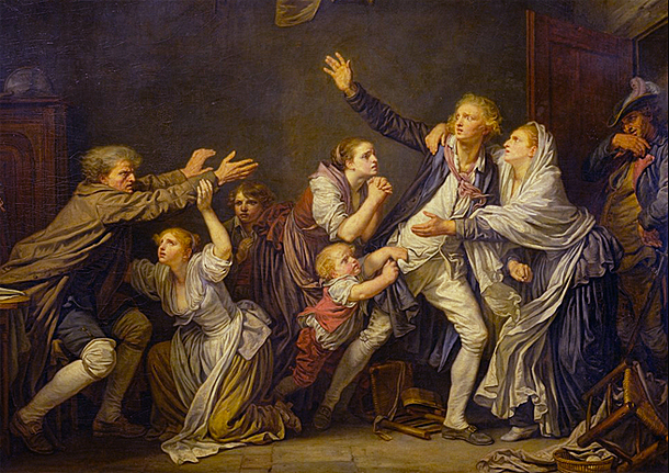 La maldición paterna, 1725, Jean-Baptiste Greuze