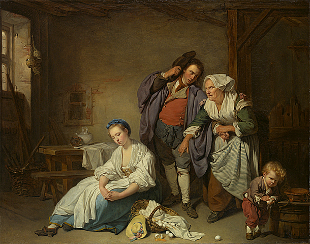 Les Œufs cassés, 1755-1757, Jean-Baptiste Greuze, New York, Metropolitan Museum