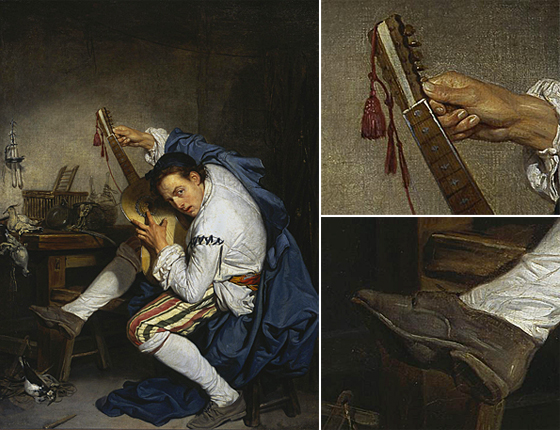 Joven afinando su guitarra, 1755-1757, Jean-Baptiste Greuze