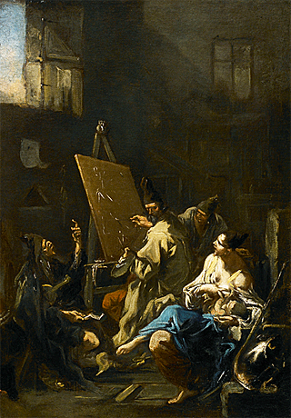 El pintor con bohemios y músicos, c. 1730, Alessandro Magnasco