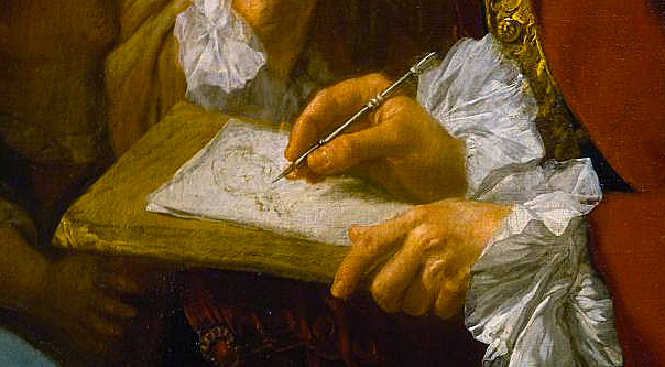 La sesión de retrato, 1754, Gaspare Traversi, detalle