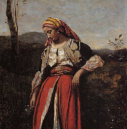 Camille Corot, La Robe rouge ou Orientale rêveuse