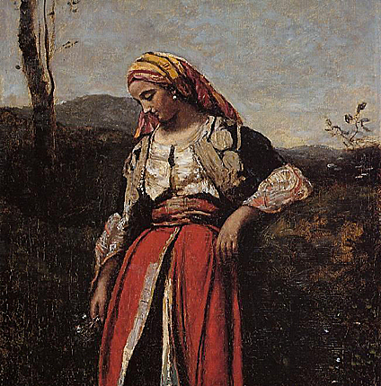 Camille Corot, El vestido rojo, c. 1868-1870