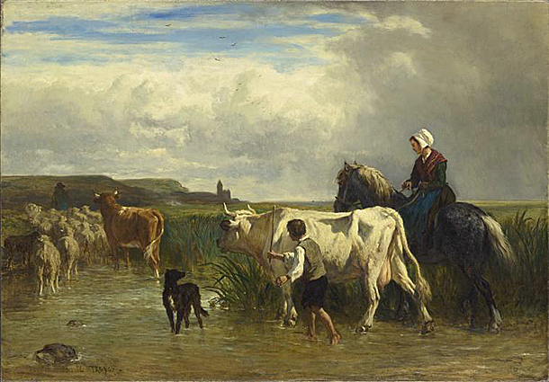 El cruce del río, 1852, Constant Troyon