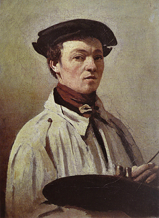 Camille Corot, Autorretrato con la paleta en la mano, c. 1835