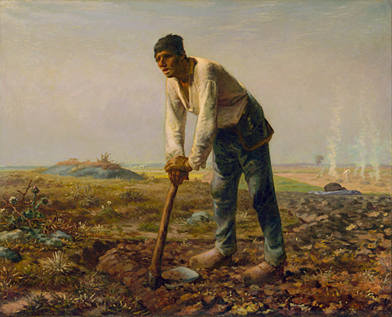Jean-François Millet, Hombre con azada, 1863