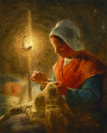 Jean-François Millet, Femme qui coud à la lampe