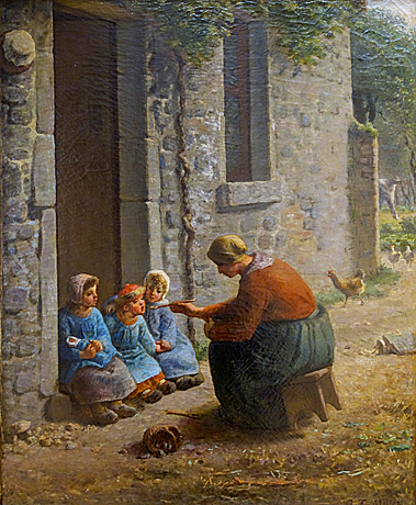 La Becquée, vers 1860, Jean-François Millet