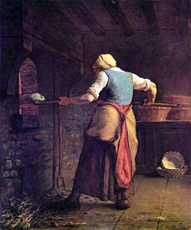 Jean-François Millet, Campesina horneando su pan, 1854