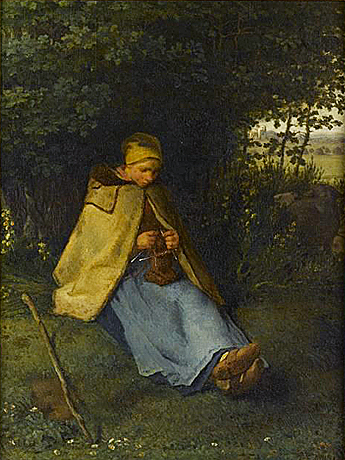 Jean-François Millet, La Tricoteuse