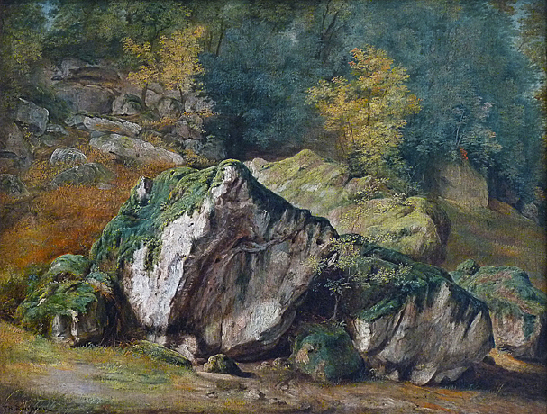 Étude de rochers et d’arbres, 1835, Théodore Rousseau