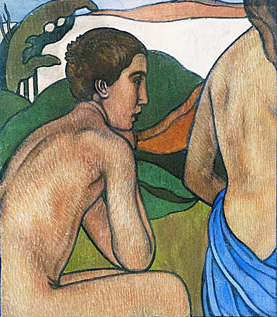 Desnudo frente a un paisaje, 1892, Charles Filiger