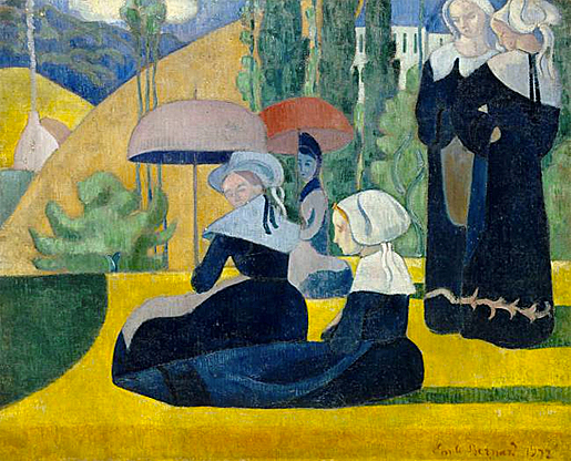 Émile Bernard, Bretonas con sombrillas