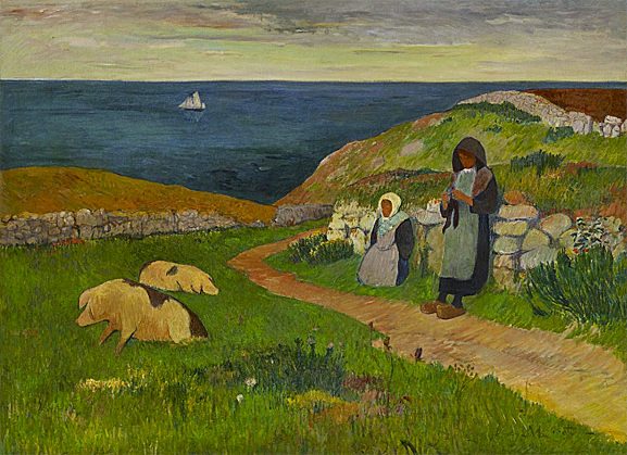 Jóvenes bretonas en la landa, c. 1890-91, Henry Moret