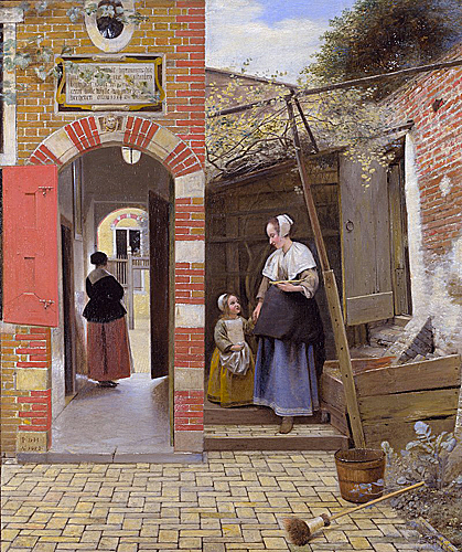  Pieter de Hooch, Cour d’une maison à Delft, 1663, Londres, National Gallery