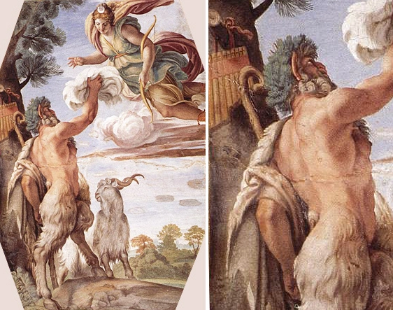 Pan y Diana, c. 1597-1604, Annibale Carracci, Roma, Palazzo Farnese