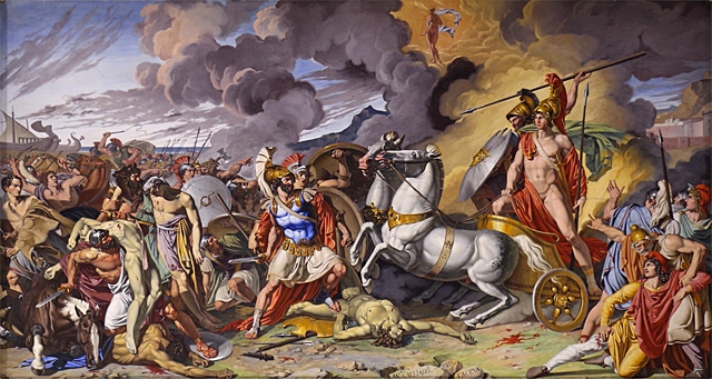 La muerte de Héctor y el triunfo de Aquiles, 1813, Antonio Calliano, Nápoles, Palacio de Caserta