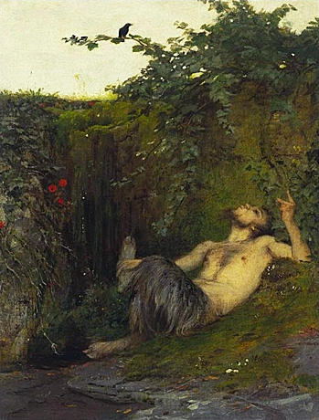 Pan sifflant à un merle, 1854, Arnold Böcklin, Munich, Neue Pinakothek